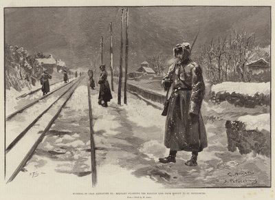 Funeral of Czar Alexander III, Military guarding the Railway Line from Moscow to St Petersburg by G.S. Amato